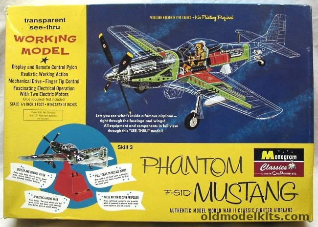 Monogram 1/32 Phantom Mustang P-51D (F-51D) - Monogram Classics Issue, 85-0067 plastic model kit